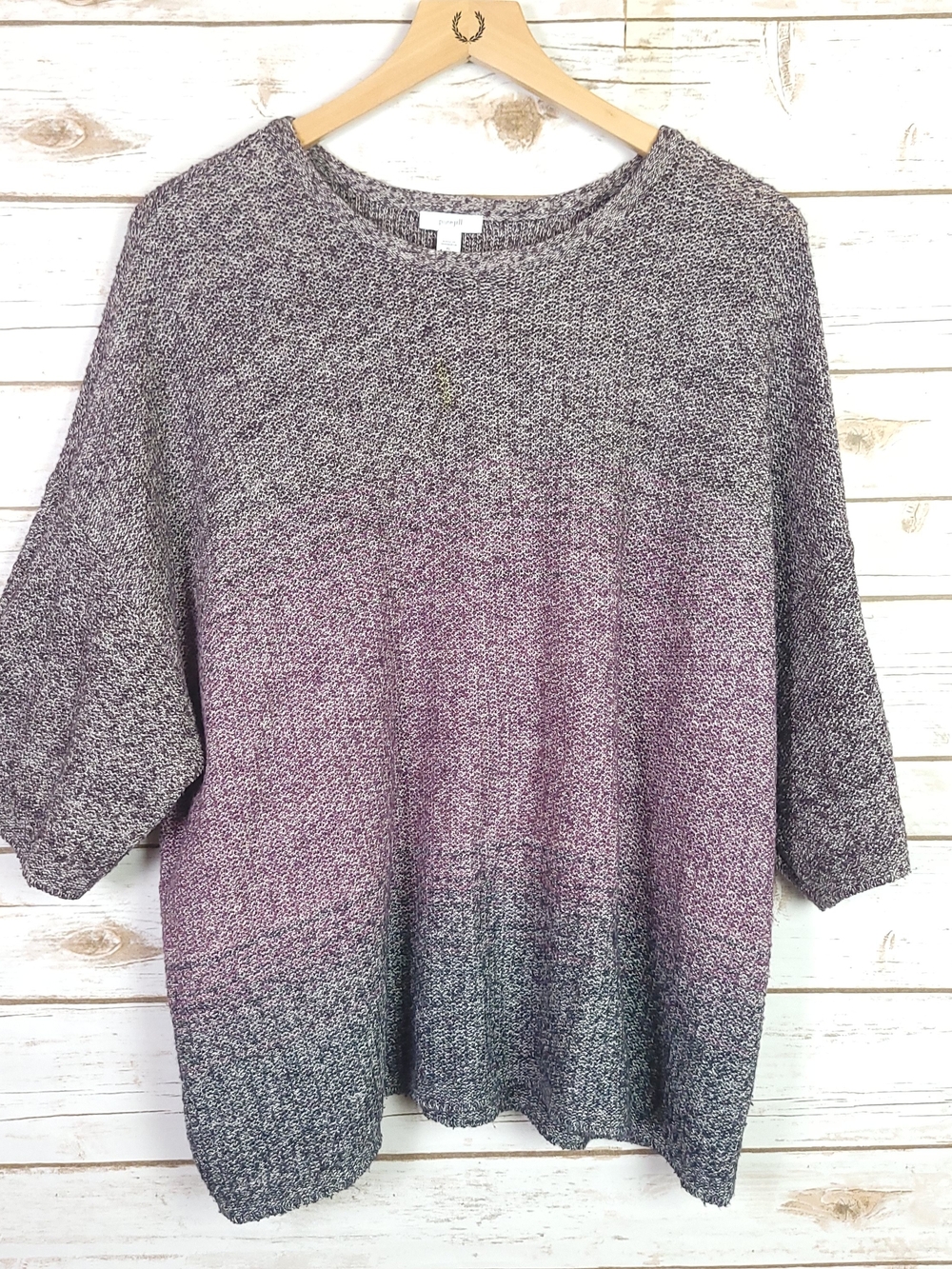 J Jill Pure Jill Sweater Top Xlarge Petite Multicolor Short Sleeve Pullover Boxy